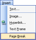 Resume and cover letter insert menu.